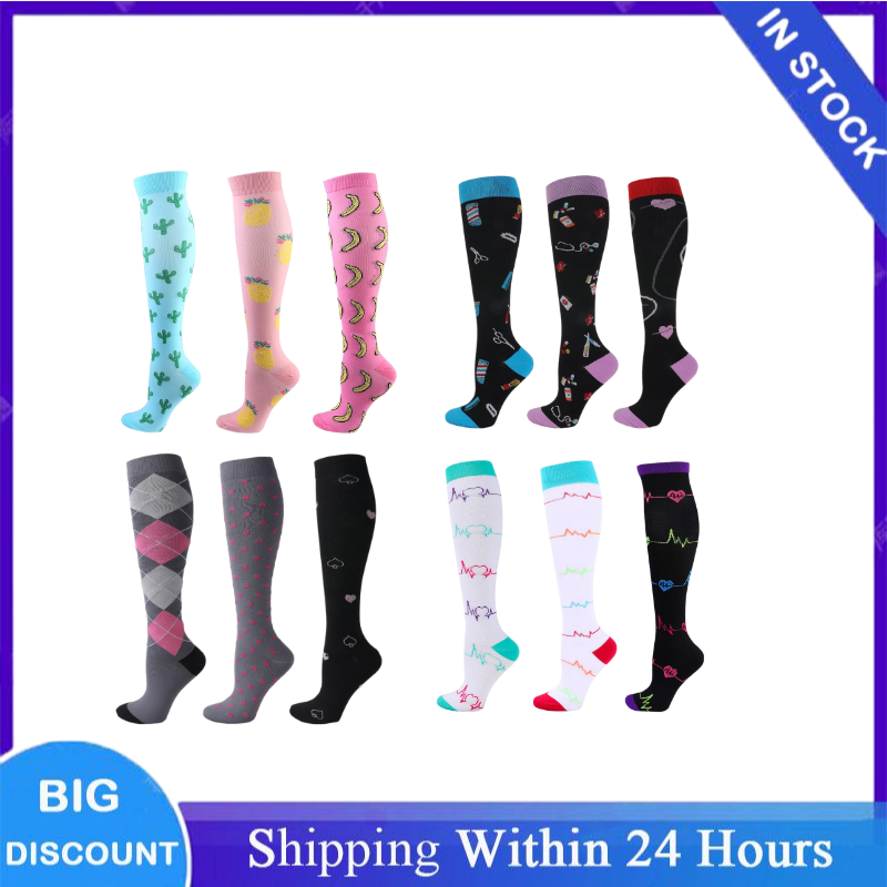 Cotton Crew Sock Pack - 3 Paia/Confezione Calze a Compressione Alte