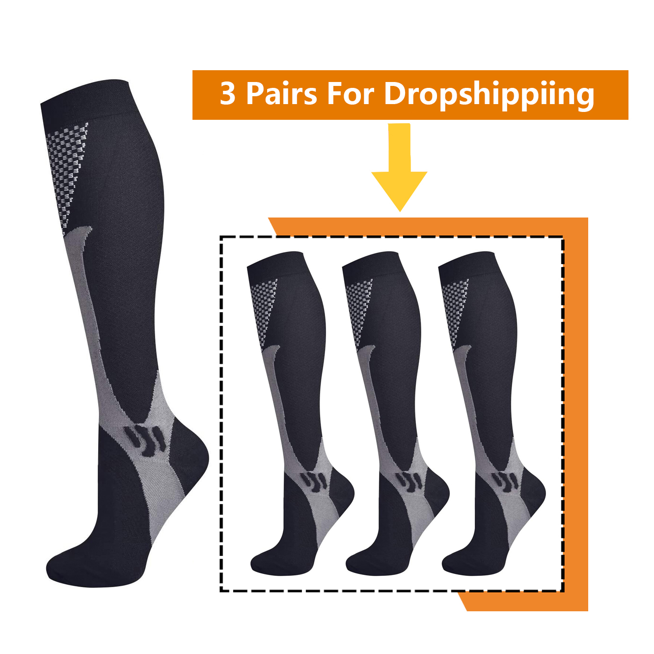 Compression Sock Medical - Brothock 3 paia per calzini a