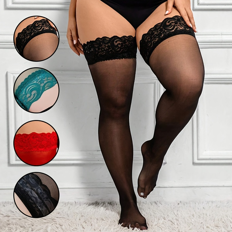 Thigh High Sock Stay Up - Calze lunghe da donna taglie forti,